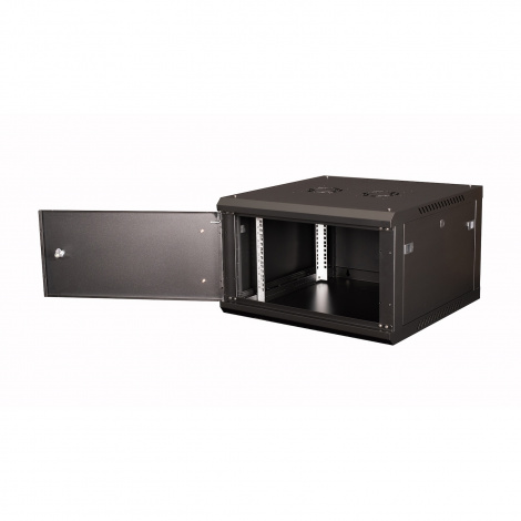 Шкаф 19" телекоммуникационный настенный, 6U 368x600х600 мм, дверь металл, черный